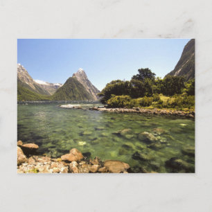 Carte Postale Nouvelle-Zélande, Miter Peak & Bowen River entrant