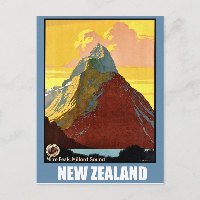 Carte Postale Nouvelle-Zélande, Mitre Peak, montagne (Devant)