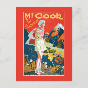 Carte Postale Nouvelle-Zélande Mt. Cook Poster Vintage voyage