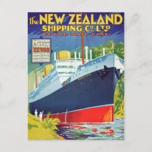 Carte Postale Nouvelle-Zélande Poster Vintage voyage restauré