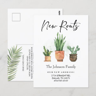 Carte Postale Nouvelles racines Nouvelle adresse Nous avons dépl