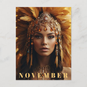 Carte Postale *~* NOVEMBRE Birthstone Golden Topaz AP53