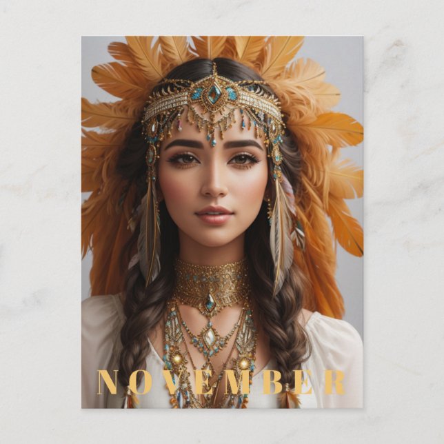 Carte Postale *~* NOVEMBRE Topaze dorée  AP53 Bohème Pierre de n (Devant)