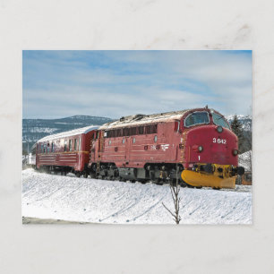 Carte Postale NSB Diesel NOHAB Di3-642 arrivée Røros