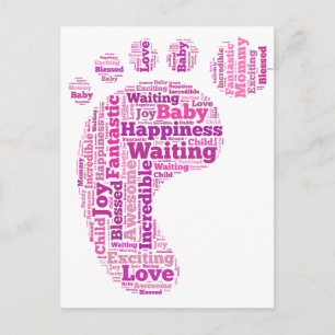 Carte postale nuage de balise de pied bébé s'atten