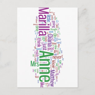 Carte Postale Nuage de mots de Anne de Green Gables