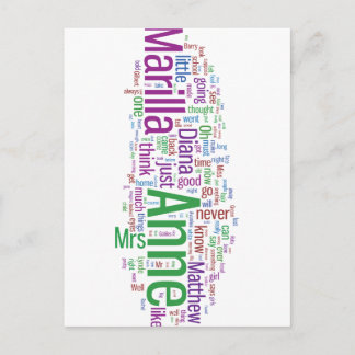 Carte Postale Nuage de mots de Anne de Green Gables