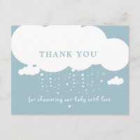 Nuage Mignon Pluie Cœurs Baby Shower Merci