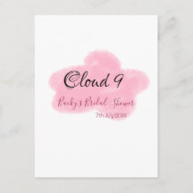 Nuage neuf rouge pastel baby shower nommée date