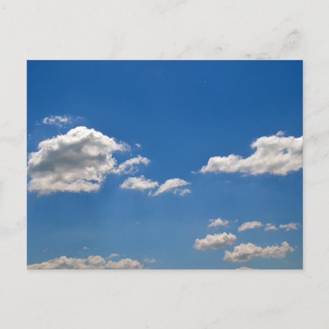 Carte Postale Nuages blancs sur ciel bleu (Devant)