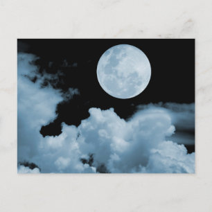 Carte Postale NUAGES DE Pleine lune BLEU