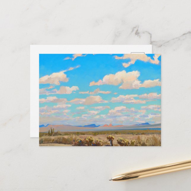 Carte Postale Nuages d'un après-midi d'été par Maynard Dixon (Devant/Arrière en situation)