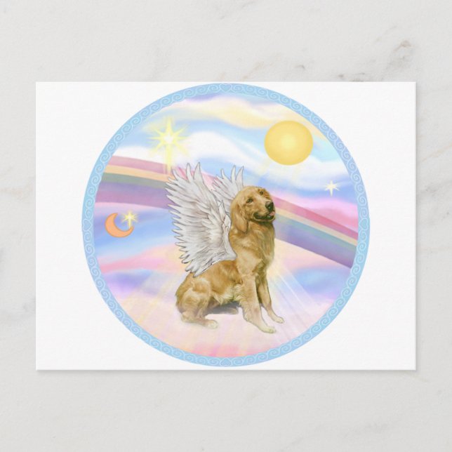 Carte Postale Nuages - Golden Retriever (B1) Angel (Devant)