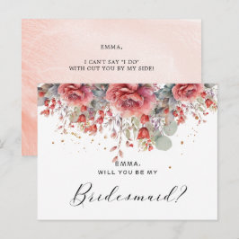 Carte Postale Nuance de rose pêche blush | Demoiselle d'honneur 