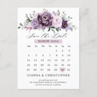 Nuances de Dusty Purple Calendrier Enregistrer la 