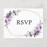 Nuances de fleurs violettes Dusty RSVP géométrique