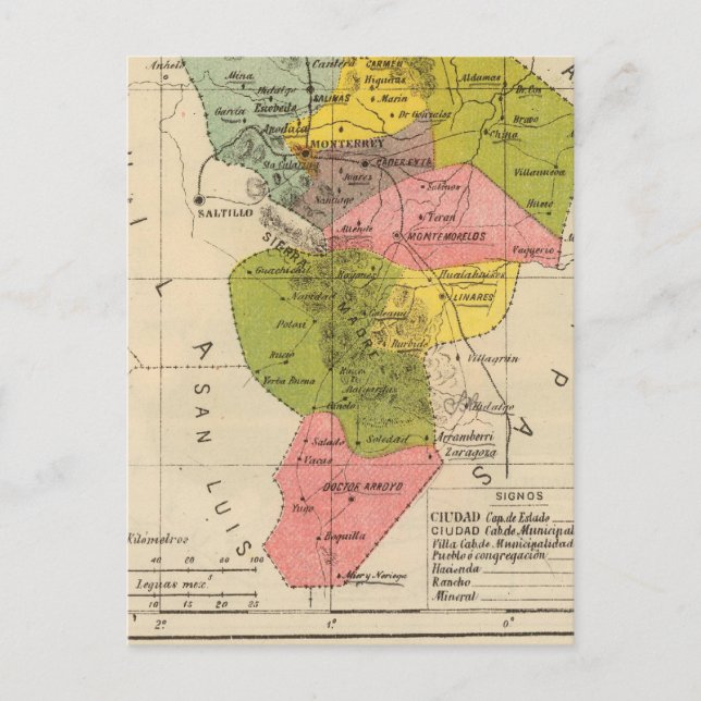 Carte Postale Nuevo Leon, Mexique (Devant)