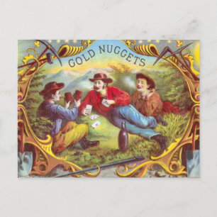 Carte Postale Nuggets d'or Antique Étiquette Cigar
