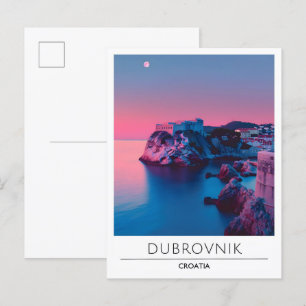 Carte Postale Nuit à Dubrovnik Croatie Voyage
