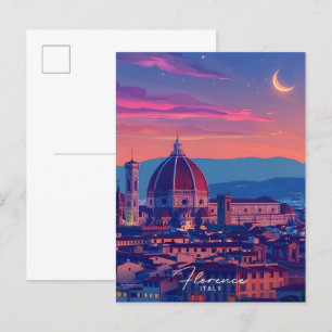 Carte Postale Nuit à Florence Italie Voyage