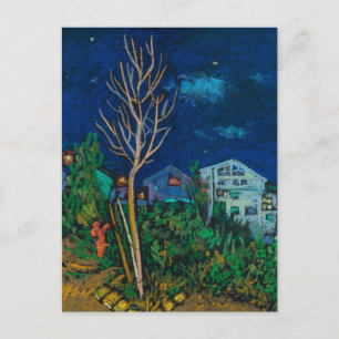 Carte Postale Nuit à Haïfa, Paysage Urbain Peinture Artistique