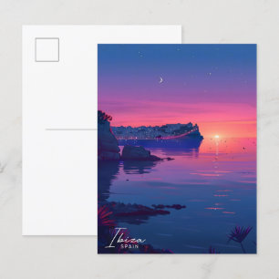Carte Postale Nuit à Ibiza Espagne Voyage