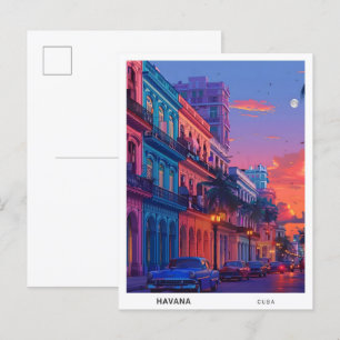 Carte Postale Nuit à La Havane Cuba Voyage