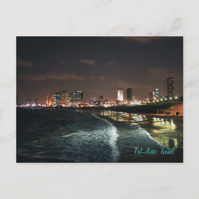 Carte Postale Nuit à Tel Aviv, Israël (Devant)