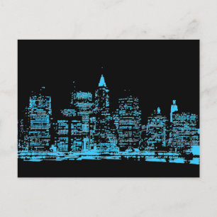 Carte Postale Nuit bleue à New York