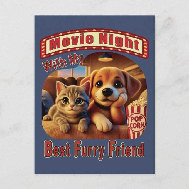 Carte Postale Nuit de cinéma - Meilleur Ami de la fureur - Cute  (Devant)
