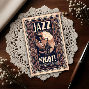 Carte Postale Nuit de Jazz à la Nouvelle-Orléans – Art Vintage