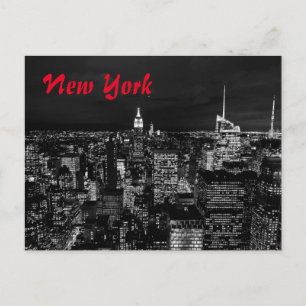 Carte Postale Nuit de New York Noir et blanc