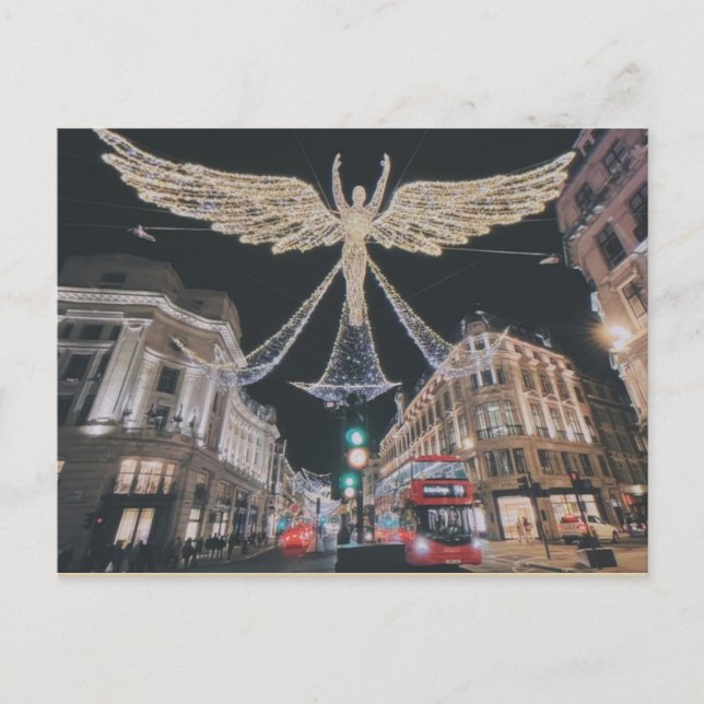 Carte Postale Nuit de Noël sur Regent Street, Londres (Devant)