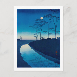 Carte Postale Nuit de Pleine lune, Koho Shoda, Coupe de bois