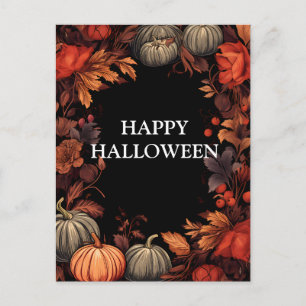 Carte Postale Nuit effrayante d'Halloween avec des friandises ou