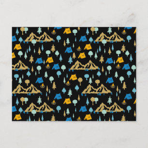 Carte Postale Nuit en Camping Forêt Été