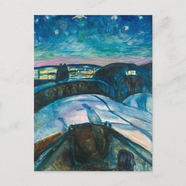 Carte Postale Nuit étoilée | Edvard Munch | (Devant)