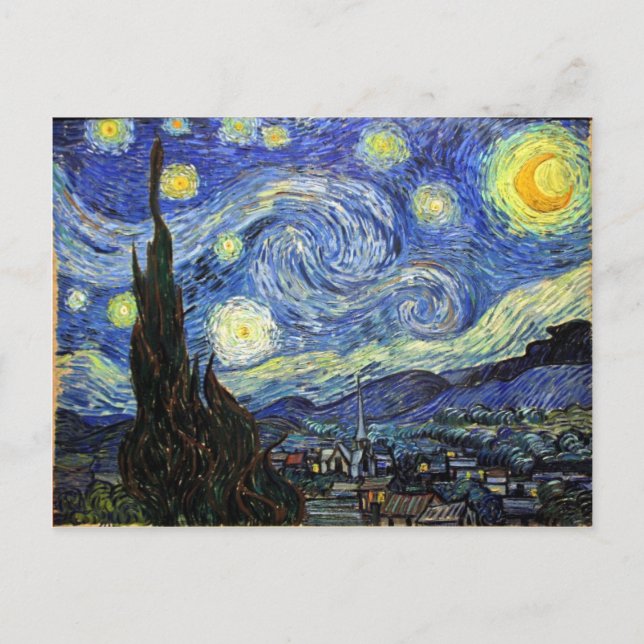 Carte Postale Nuit étoilée Par Vincent Van Gogh 1889 (Devant)