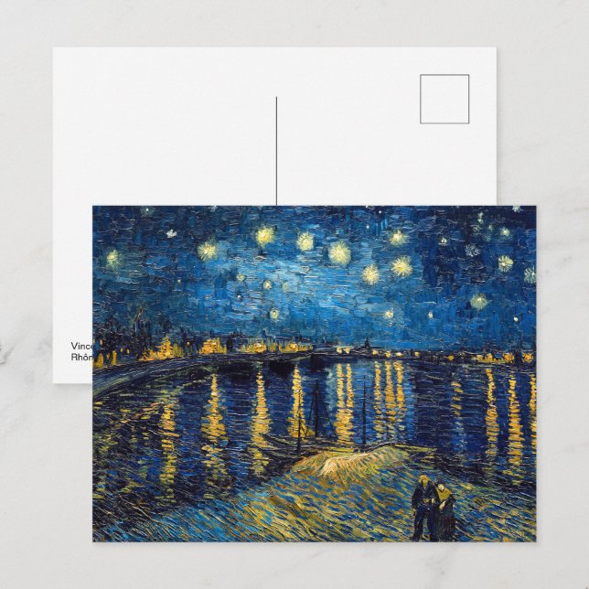 Carte Postale Nuit étoilée sur le Rhône | Van Gogh | (Devant / Derrière)