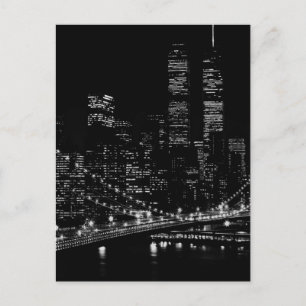 Carte Postale Nuit noire et blanche de New York City