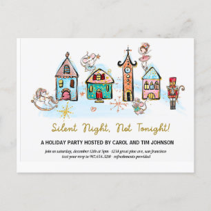 Carte Postale Nuit silencieuse - invitation de pyjama de fête de