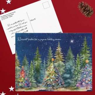 Carte postale Nuit Sky Christmas Tree Forest