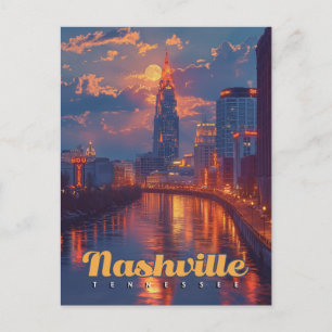 Carte Postale Nuits de Nashville : Réflexions Skyline