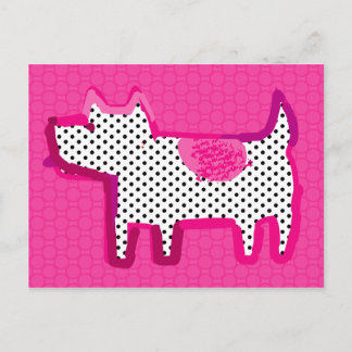 carte postale numérique de peinture "de chien