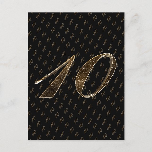 Carte Postale Numéro 10 Black Gold 10e anniversaire de Mariage (Devant)