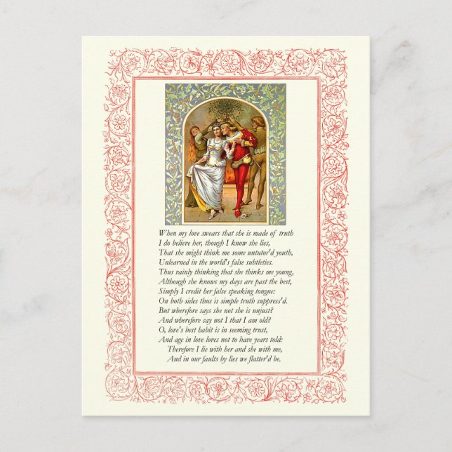 Carte Postale Numéro 138 de Sonnet par William Shakespeare (Devant)