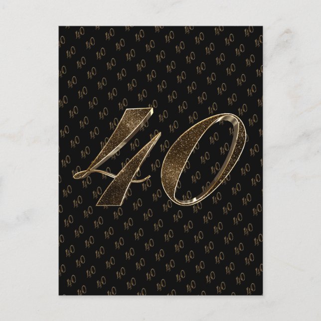 Carte Postale Numéro 40 Black Gold 40e Anniversaire (Devant)