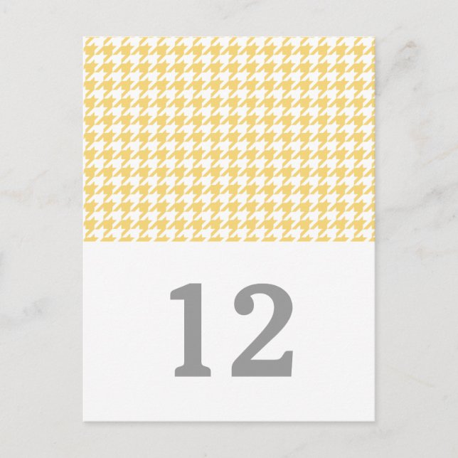 Carte postale Numéro de table de base jaune (Devant)