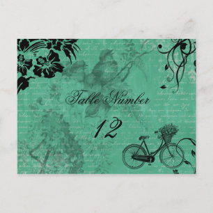 Carte postale Numéro de table de bicyclette Turquo