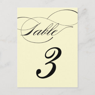 Carte postale Numéro de table de script élégant -